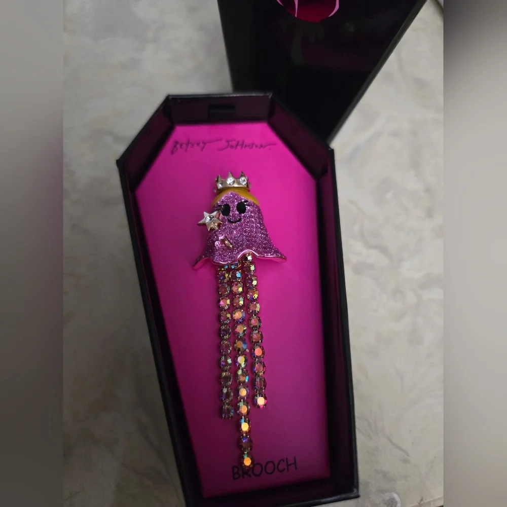 Betsey Johnson Pink Princess Ghost Brooch! NIB! - Picture 9 of 11